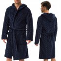 Elegancki szlafrok męski z KAPTUREM wiązany w pasie HENDERSON HACKER - 3XL