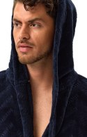 Elegancki szlafrok męski z KAPTUREM wiązany w pasie HENDERSON HACKER - 3XL