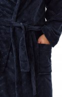 Elegancki szlafrok męski z KAPTUREM wiązany w pasie HENDERSON HACKER - 3XL