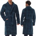 Elegancki szlafrok męski z KOŁNIERZEM wiązany w pasie HENDERSON HAZEL - XL
