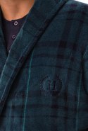 Elegancki szlafrok męski z KOŁNIERZEM wiązany w pasie HENDERSON HAZEL - XL