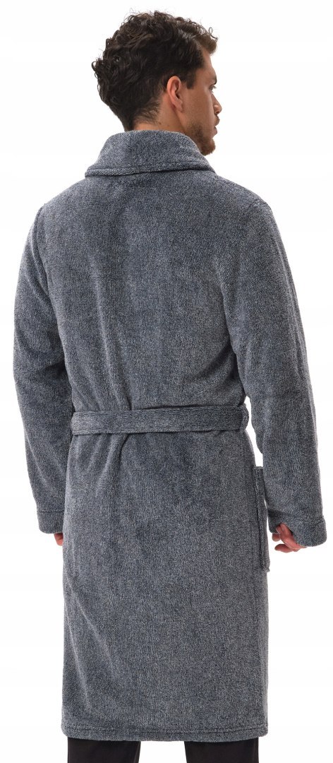 Elegancki szlafrok męski z KOŁNIERZEM wiązany w pasie HENDERSON HUG - XL Elegancki szlafrok męski z KOŁNIERZEM wiązany w pasie HENDERSON HUG - XL