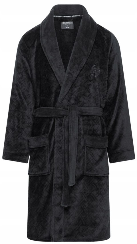 Elegancki szlafrok męski z KOŁNIERZEM wiązany w pasie HENDERSON HUGE - XL Elegancki szlafrok męski z KOŁNIERZEM wiązany w pasie HENDERSON HUGE - XL