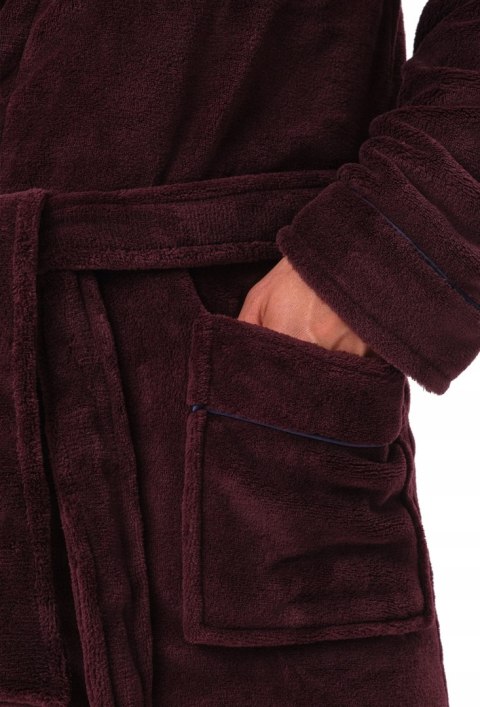 Elegancki szlafrok męski z KOŁNIERZEM wiązany w pasie HENDERSON HUSTLE - XL