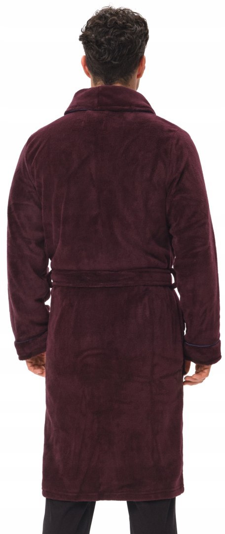 Elegancki szlafrok męski z KOŁNIERZEM wiązany w pasie HENDERSON HUSTLE - L