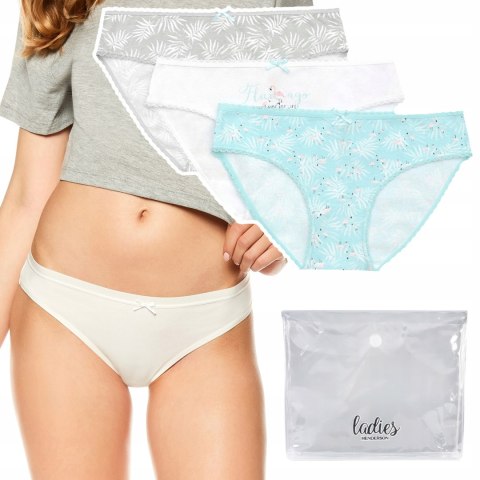 Figi damskie bikini majtki 3-pak HENDERSON LADIES MI-MI WZORY - M
