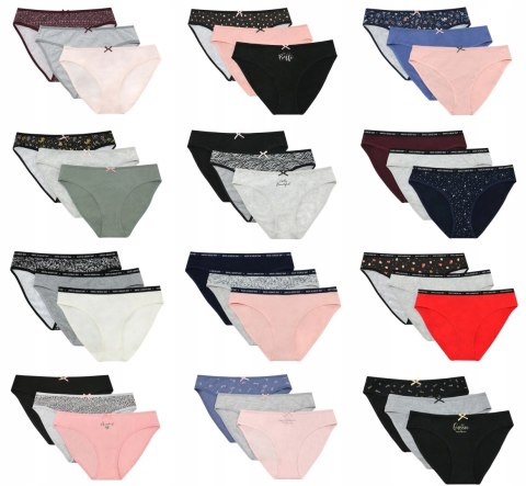 Figi damskie bikini majtki 3-pak HENDERSON LADIES MI-MI WZORY - M