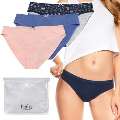 Figi damskie bikini majtki 3-pak HENDERSON LADIES MI-MI WZORY - M