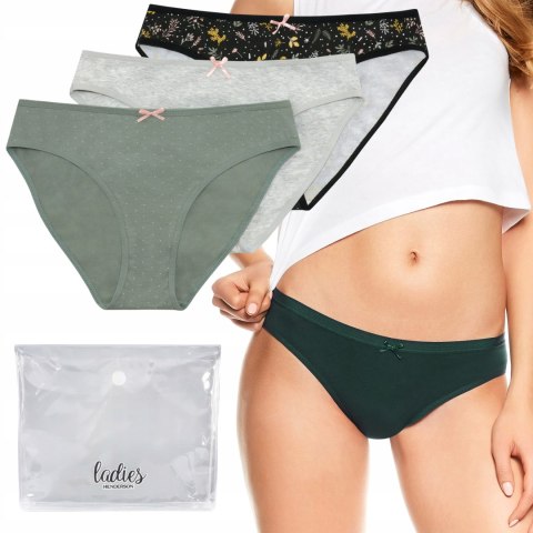 Figi damskie bikini majtki 3-pak HENDERSON LADIES MI-MI WZORY - M