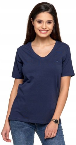 Koszulka damska luźna wygodna T-Shirt Dekolt V BAWEŁNA PREMIUM MORAJ - XXL
