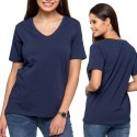 Koszulka damska luźna wygodna T-Shirt Dekolt V BAWEŁNA PREMIUM MORAJ - L