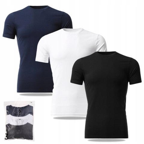 Koszulka męska bawełniana zestaw 3-PAK T-shirt MORAJ BASIC - 3XL