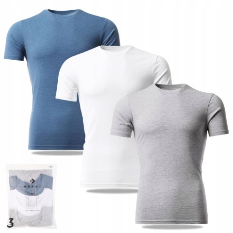 Koszulka męska bawełniana zestaw 3-PAK T-shirt MORAJ BASIC - S