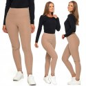 Legginsy damskie W PRĄŻKI z wysokim stanem eleganckie MORAJ - L/XL