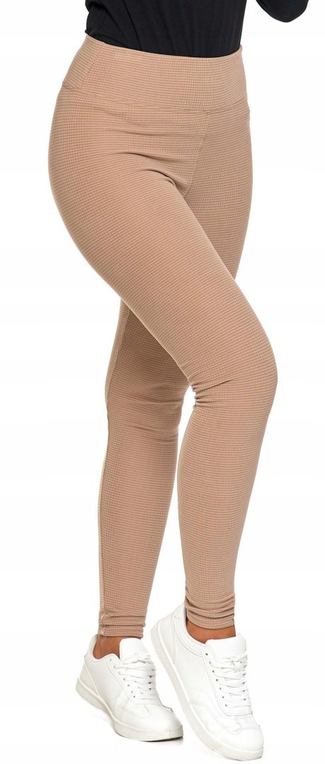 Legginsy damskie W PRĄŻKI z wysokim stanem eleganckie MORAJ - L/XL Legginsy damskie W PRĄŻKI z wysokim stanem eleganckie MORAJ - L/XL