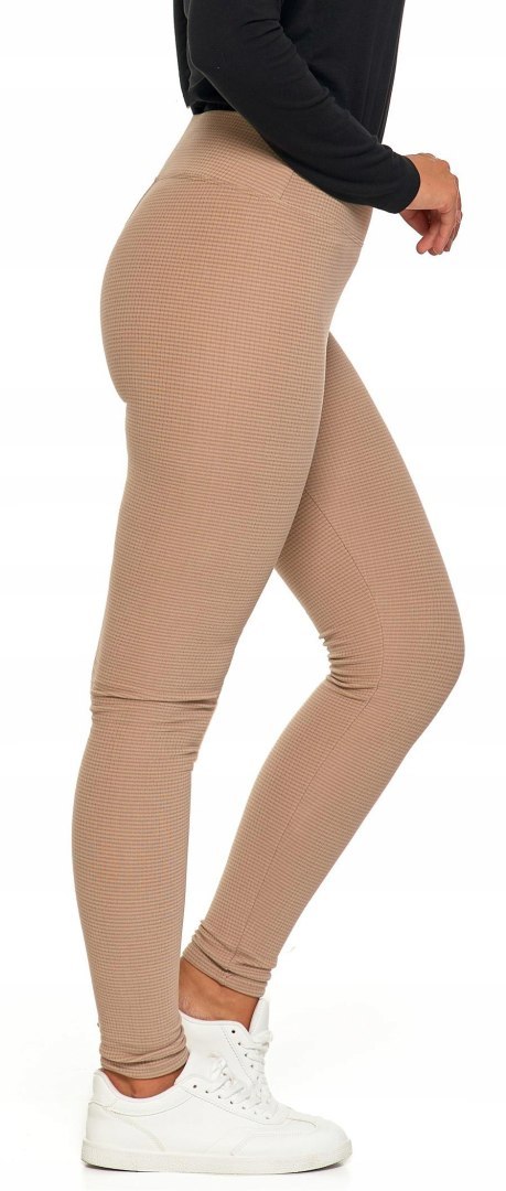 Legginsy damskie W PRĄŻKI z wysokim stanem eleganckie MORAJ - L/XL Legginsy damskie W PRĄŻKI z wysokim stanem eleganckie MORAJ - L/XL