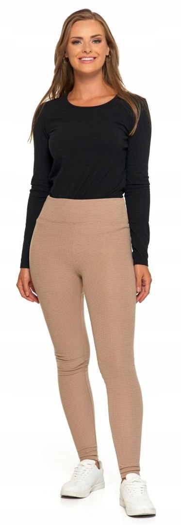 Legginsy damskie W PRĄŻKI z wysokim stanem eleganckie MORAJ - L/XL Legginsy damskie W PRĄŻKI z wysokim stanem eleganckie MORAJ - L/XL
