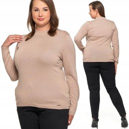 Modny sweterek damski z PÓŁGOLFEM wiskozowy dopasowany MORAJ - 3XL