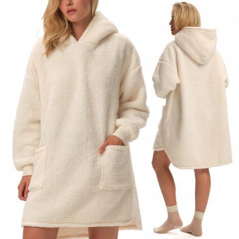 Pluszowa bluza OVERSIZE z KAPTUREM ciepła długa HENDERSON FUNE - L/XL
