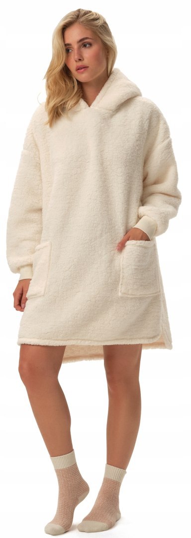 Pluszowa bluza OVERSIZE z KAPTUREM ciepła długa HENDERSON FUNE - L/XL Pluszowa bluza OVERSIZE z KAPTUREM ciepła długa HENDERSON FUNE - L/XL
