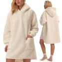 Pluszowa bluza OVERSIZE z KAPTUREM ciepła długa HENDERSON FUNE - S/M