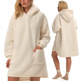 Pluszowa bluza OVERSIZE z KAPTUREM ciepła długa HENDERSON FUNE - S/M