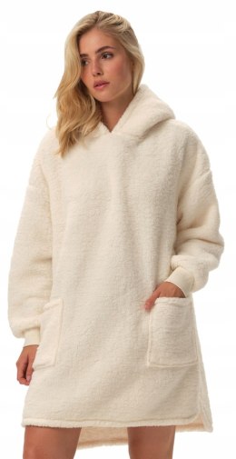 Pluszowa bluza OVERSIZE z KAPTUREM ciepła długa HENDERSON FUNE - S/M
