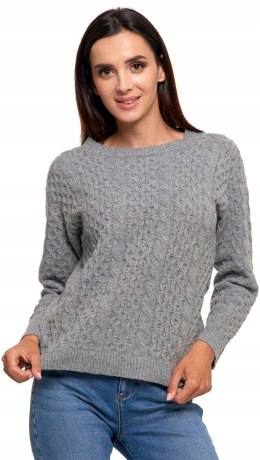 Sweter damski ciepły gruby zimowy z warkoczowym splotem MORAJ - XXL