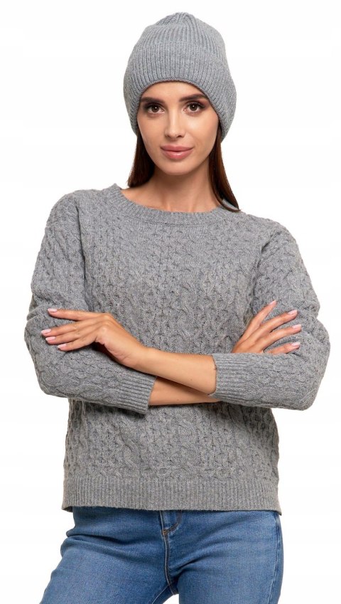 Sweter damski ciepły gruby zimowy z warkoczowym splotem MORAJ - XXL Sweter damski ciepły gruby zimowy z warkoczowym splotem MORAJ - XXL