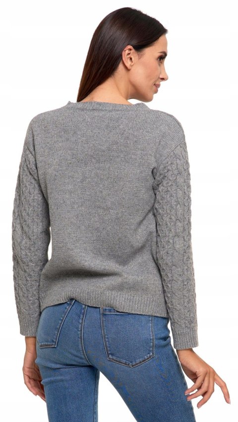 Sweter damski ciepły gruby zimowy z warkoczowym splotem MORAJ - XXL Sweter damski ciepły gruby zimowy z warkoczowym splotem MORAJ - XXL