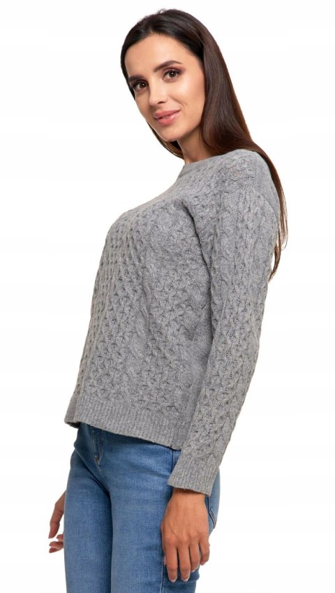 Sweter damski ciepły gruby zimowy z warkoczowym splotem MORAJ - XXL Sweter damski ciepły gruby zimowy z warkoczowym splotem MORAJ - XXL