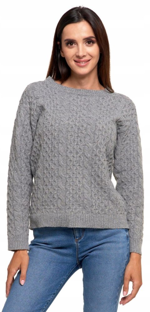 Sweter damski ciepły gruby zimowy z warkoczowym splotem MORAJ - XXL Sweter damski ciepły gruby zimowy z warkoczowym splotem MORAJ - XXL