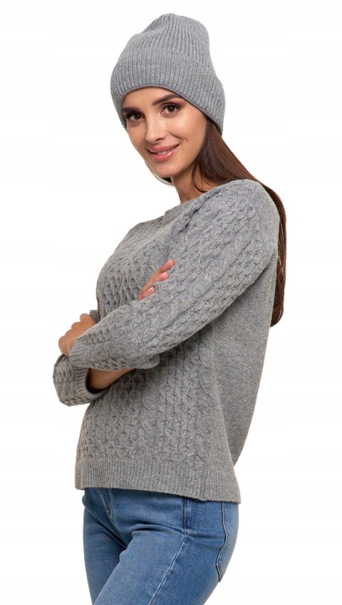 Sweter damski ciepły gruby zimowy z warkoczowym splotem MORAJ - XXL Sweter damski ciepły gruby zimowy z warkoczowym splotem MORAJ - XXL