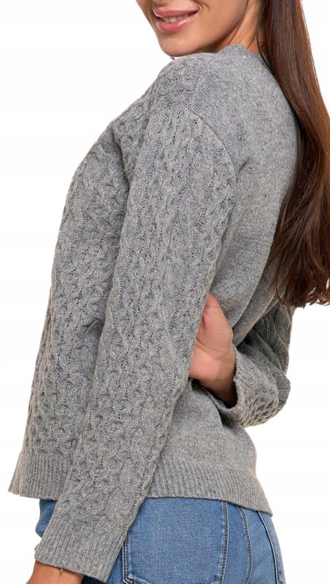 Sweter damski ciepły gruby zimowy z warkoczowym splotem MORAJ - XXL Sweter damski ciepły gruby zimowy z warkoczowym splotem MORAJ - XXL