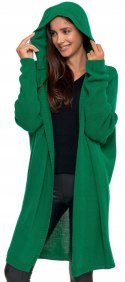 Sweter damski oversize KARDIGAN z KAPTUREM elegancki luźny długi MORAJ