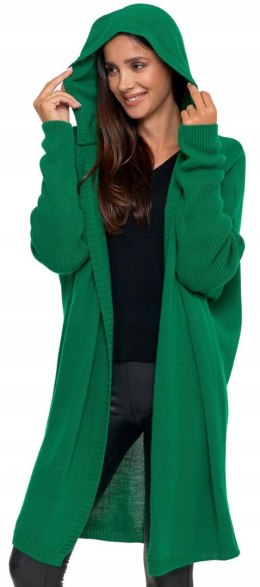 Sweter damski oversize KARDIGAN z KAPTUREM elegancki luźny długi MORAJ