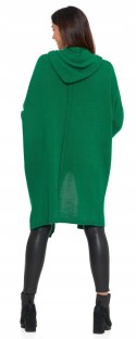 Sweter damski oversize KARDIGAN z KAPTUREM elegancki luźny długi MORAJ