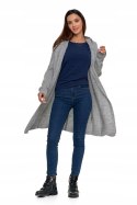 Sweter damski oversize KARDIGAN z KAPTUREM elegancki luźny długi MORAJ
