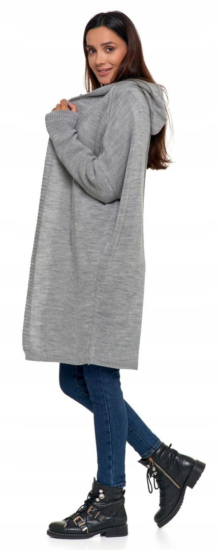 Sweter damski oversize KARDIGAN z KAPTUREM elegancki luźny długi MORAJ Sweter damski oversize KARDIGAN z KAPTUREM elegancki luźny długi MORAJ