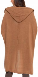 Sweter damski oversize KARDIGAN z KAPTUREM elegancki luźny długi MORAJ
