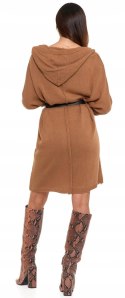 Sweter damski oversize KARDIGAN z KAPTUREM elegancki luźny długi MORAJ