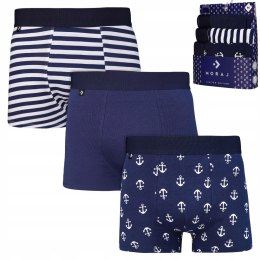 Bokserki męskie dopasowane 3-PAK bawełniane LIMITOWANE MORAJ - M