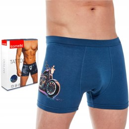Bokserki męskie z NADRUKIEM szorty bawełniane CORNETTE TATTOO 232 - XL