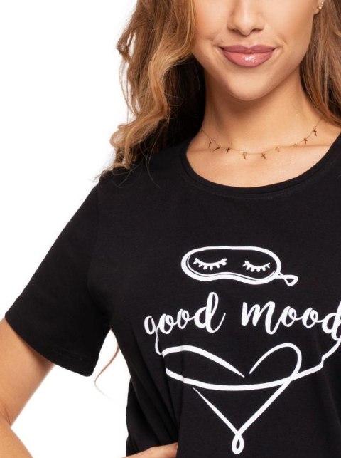 Piżama damska z krótkim rękawem i nadrukiem bawełniana MORAJ - L