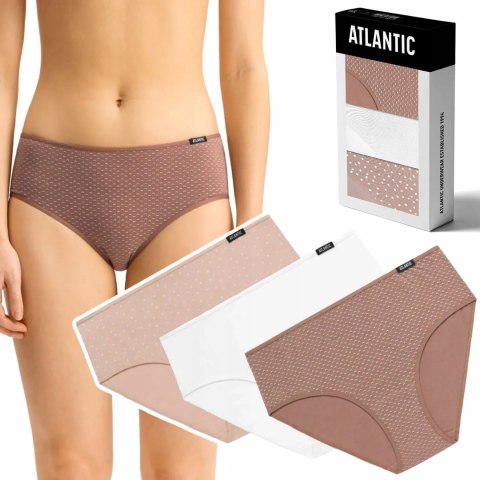 Figi damskie 3 PARY bawełniane majtki ATLANTIC 3LP-211 - XL Figi damskie 3 PARY bawełniane majtki ATLANTIC 3LP-211 - XL