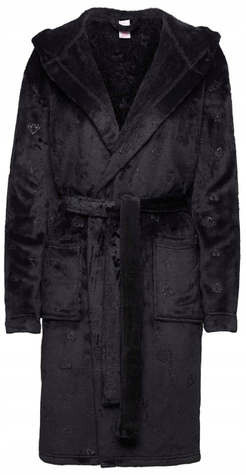 Szlafrok damski ciepły miękki z kapturem i wiązaniem w pasie HENDERSON L/XL Szlafrok damski ciepły miękki z kapturem i wiązaniem w pasie HENDERSON L/XL