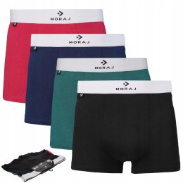 Bokserki męskie dopasowane 4-PAK MORAJ bawełniane - XXL
