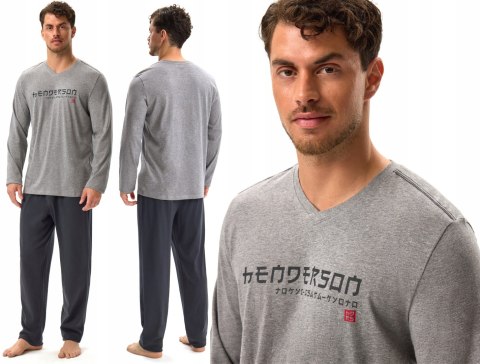 Piżama męska BAWEŁNIANA z długim rękawem HENDERSON JAPAN - XL