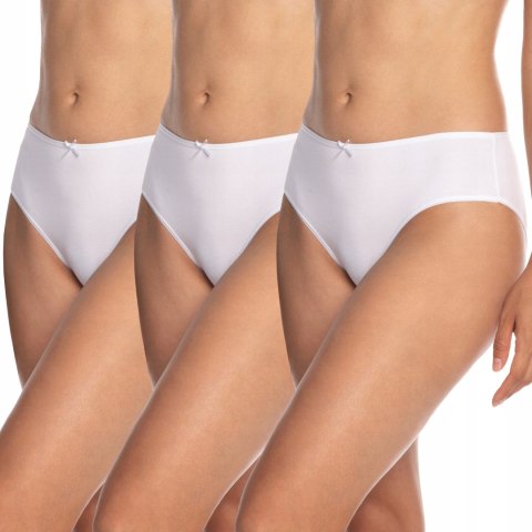 Majtki Damskie Bawełniane Figi Bikini 3 PARY Klasyczne LAMA Białe - XXL