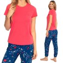 Piżama damska letnia BAWEŁNIANA z krótkim rękawem HENDERSON AVA - XXL